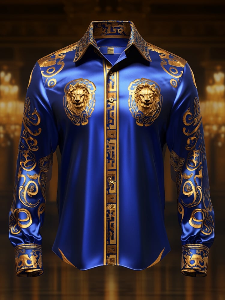 Men's Satin Luxe Long Sleeve Button Down Shirt