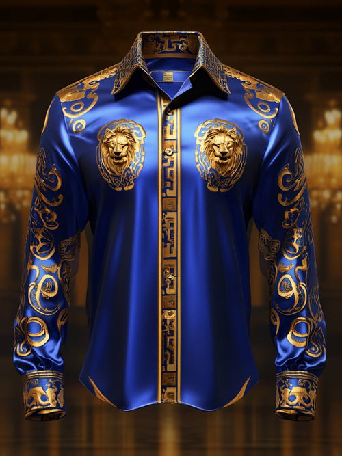 Men's Satin Luxe Long Sleeve Button Down Shirt