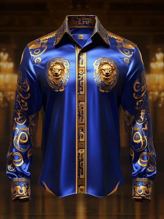 Men's Satin Luxe Long Sleeve Button Down Shirt