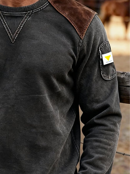 Men's Vintage Comfort Henley Sweatshirt