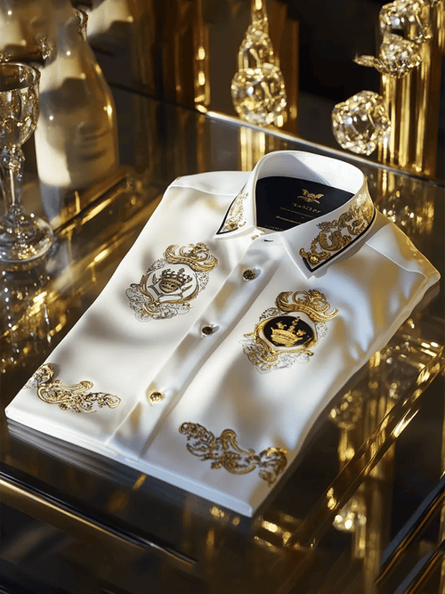 Men's Satin Luxe Print Short Sleeve Button Shirt
