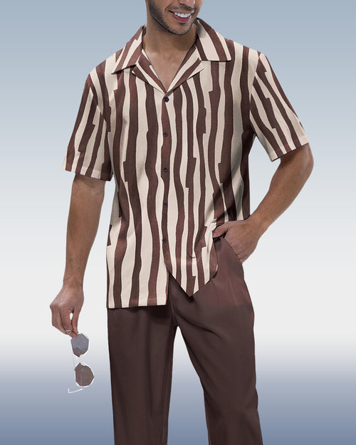 Fission Two-Piece Short Sleeve Printed Walking Suit