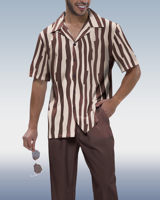 Fission Two-Piece Short Sleeve Printed Walking Suit