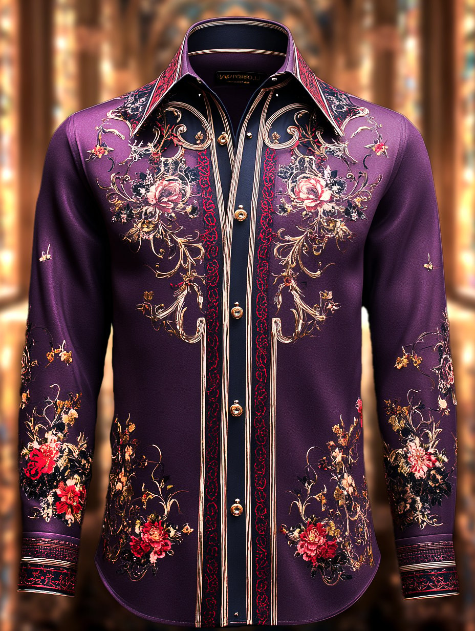 Men's Satin Luxe Long Sleeve Button Down Shirt