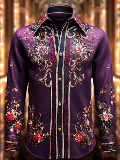 Men's Satin Luxe Long Sleeve Button Down Shirt