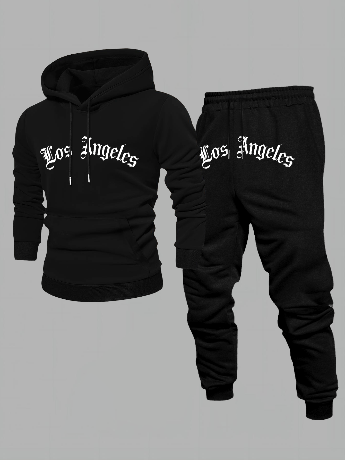 Men's Casual Color Matching Hoodies Long Sleeved Sweatshirts & Sweatpants Two-Piece Set