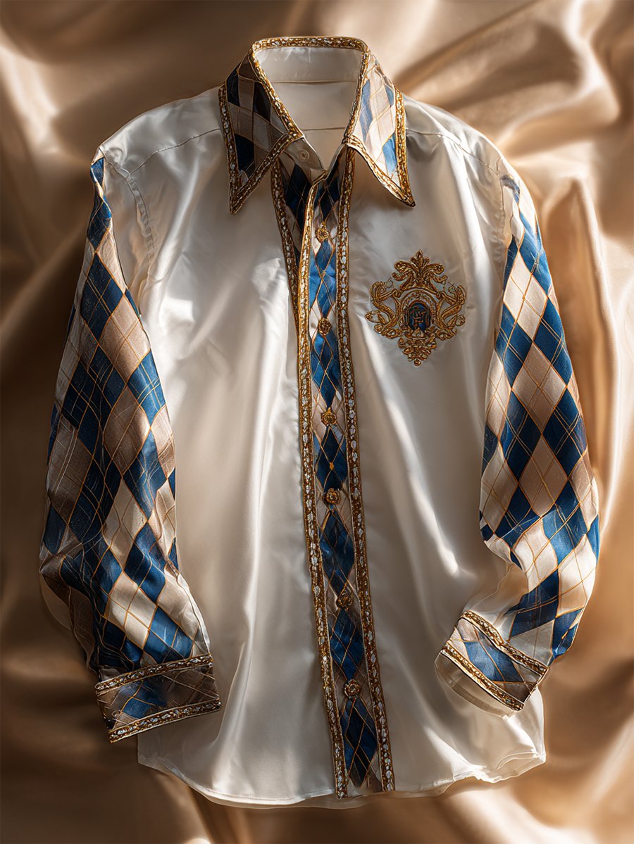 Men's Luxe Satin Long Sleeve Shirt