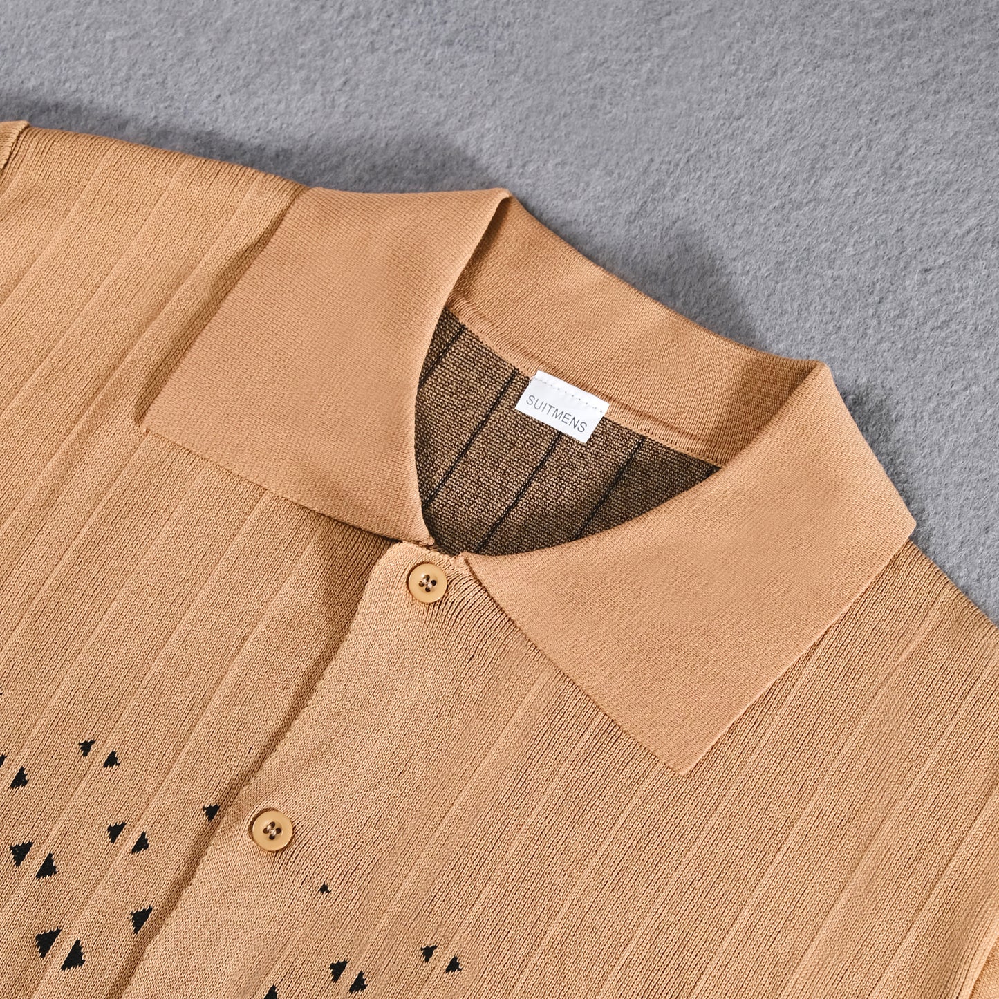 Cafe Criss-Cross Pattern Walking Suit Short Sleeve Set