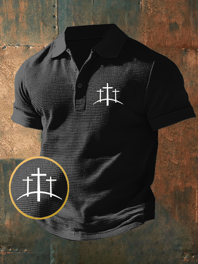 Men's Faith Waffle Short Sleeve Polo Shirt