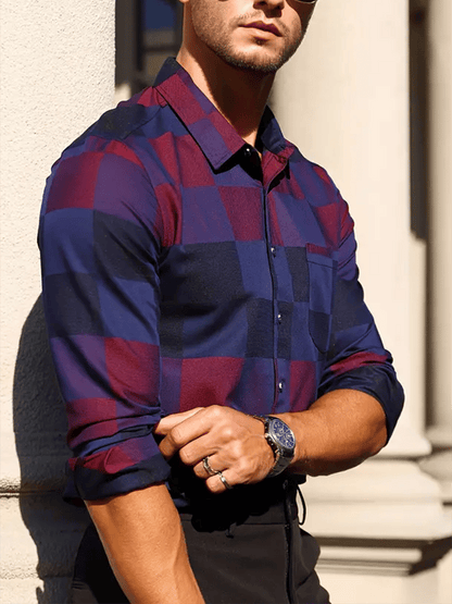 Men's Plaid Business Casual Shirt