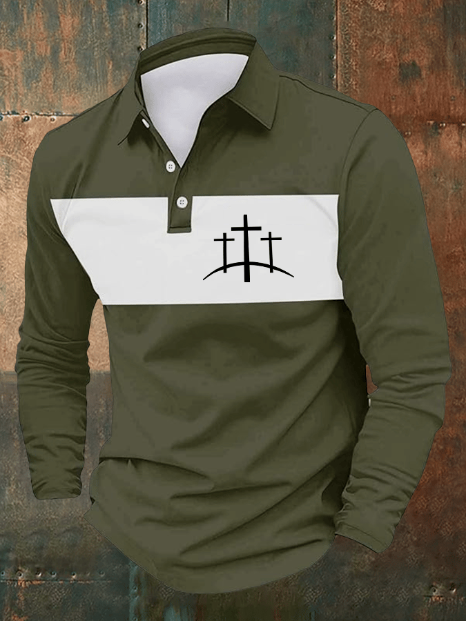 Men's Faith Printed Casual Polo Shirt