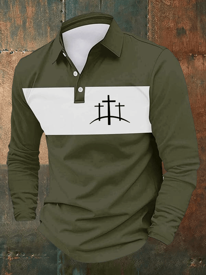 Men's Faith Printed Casual Polo Shirt
