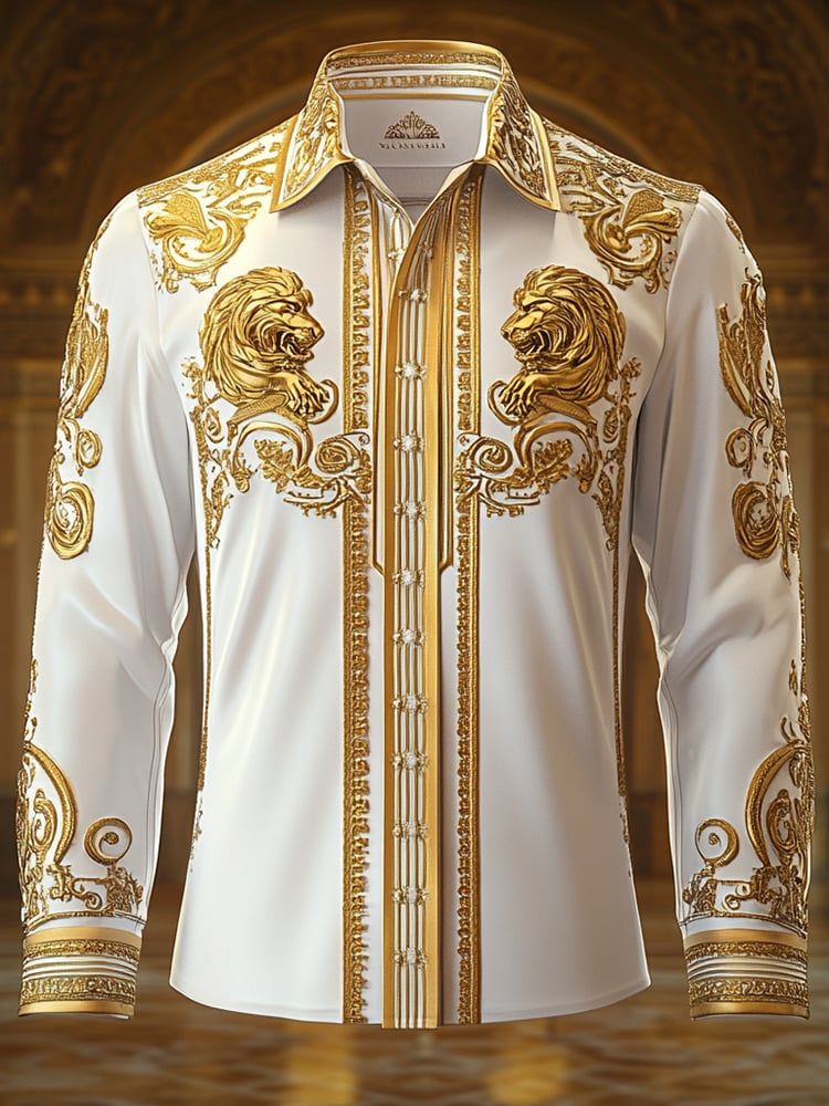Men's Satin Luxe Long Sleeve Button Down Shirt