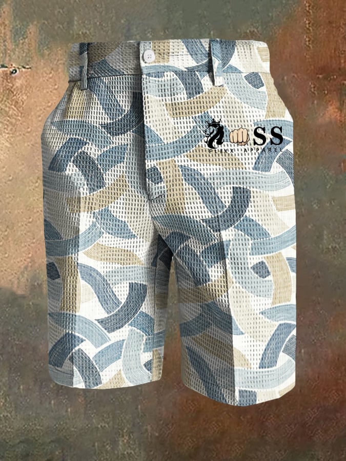 Men's Casual Plaid Waffle Pants
