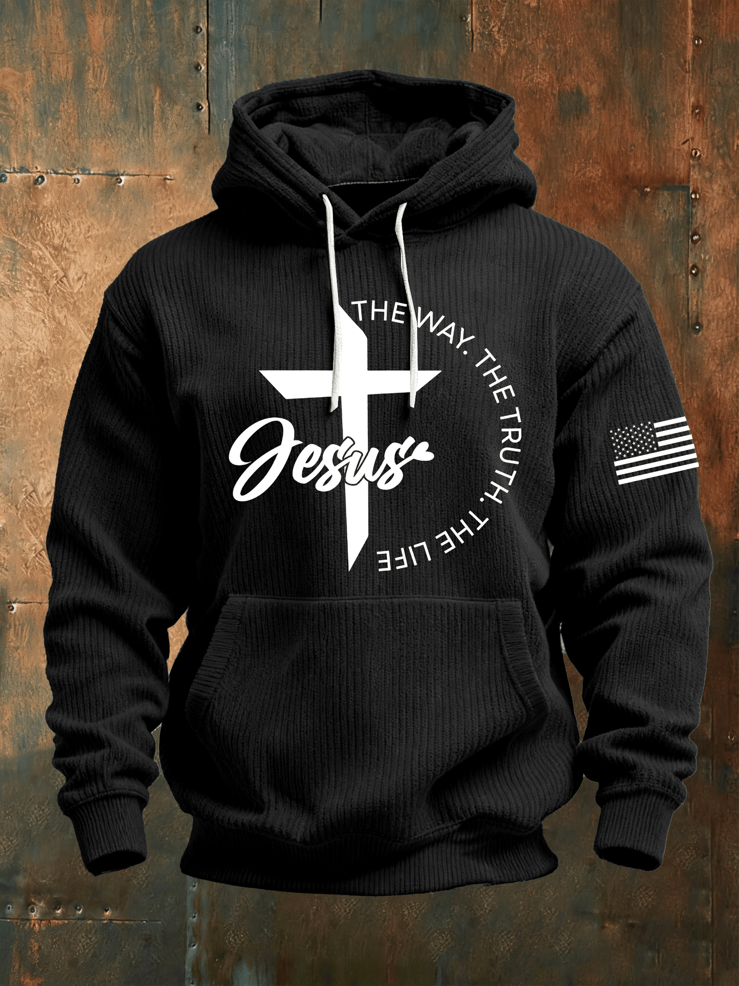 Men's Faith Print Knit Hoodie