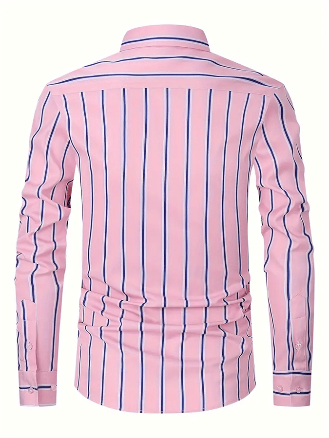 Men's Striped Business Casual Shirt