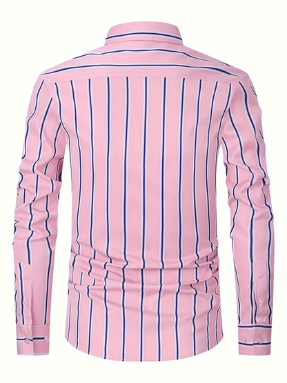 Men's Striped Business Casual Shirt