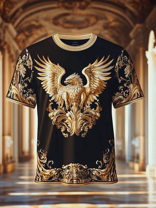 Men's Business Griffin Baroque Print Short Sleeve T-Shirt