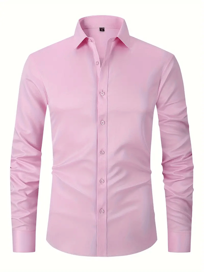 Men's Solid Color Design Business Casual Shirt