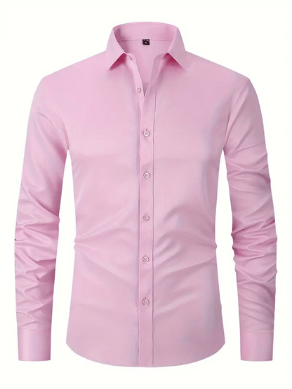 Men's Solid Color Design Business Casual Shirt