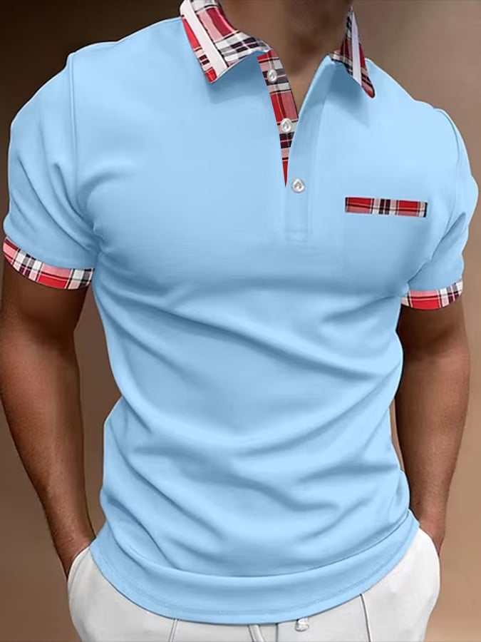 Short Sleeve Printed Pullover Polo Shirt