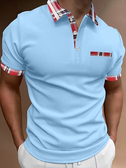 Short Sleeve Printed Pullover Polo Shirt
