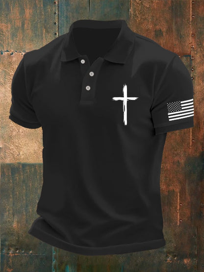 Men's Casual Contrast Color Faith Polo