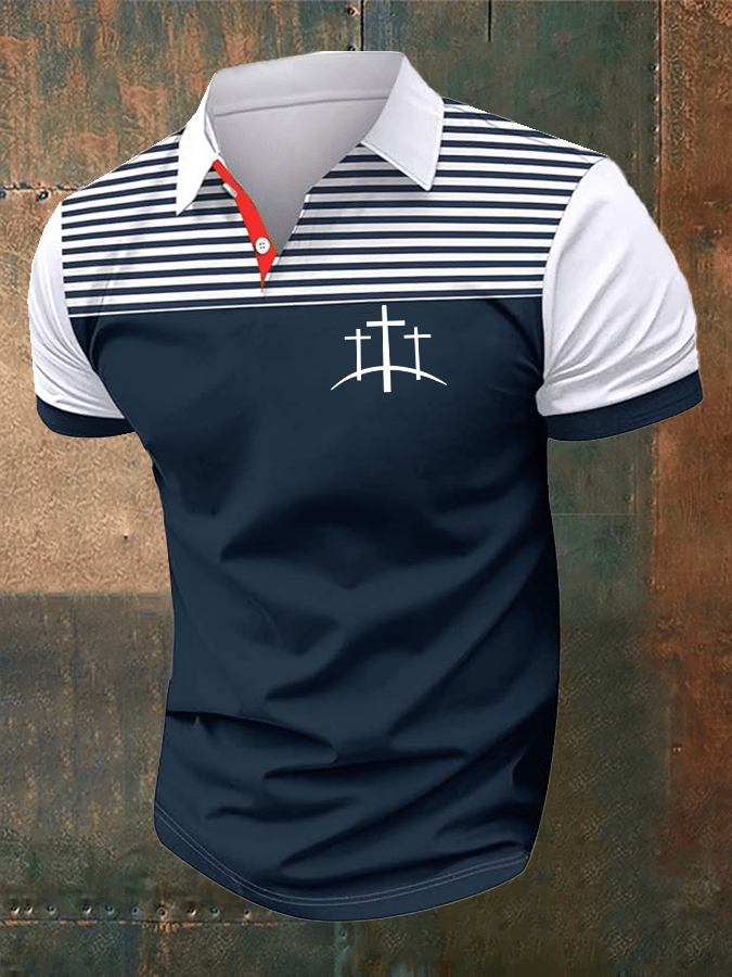 Men's Faith Printed Casual Polo Shirt