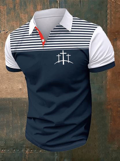 Men's Faith Printed Casual Polo Shirt