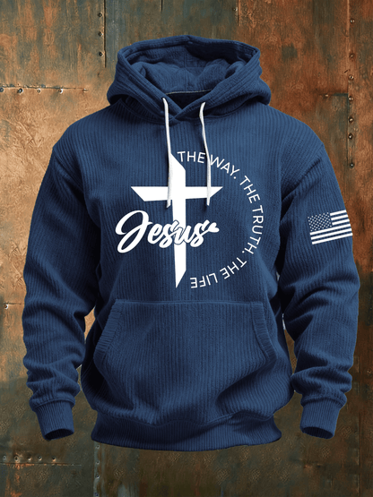 Men's Faith Print Knit Hoodie
