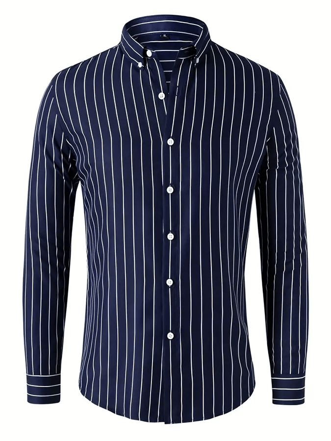 Men's Striped Business Casual Shirt