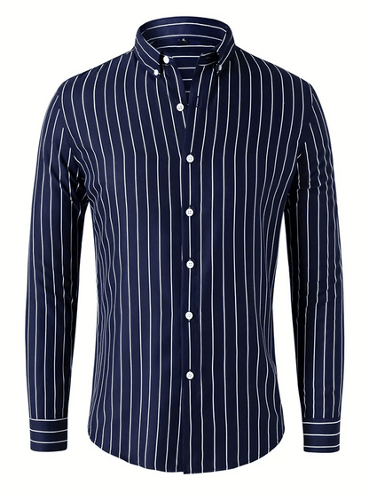 Men's Striped Business Casual Shirt