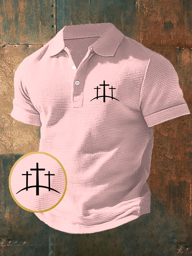 Men's Faith Waffle Short Sleeve Polo Shirt