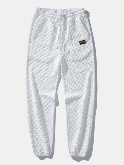 Checkerboard Jacquard Quarter Zip Sweatshirt & Jogger Pants