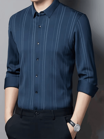 Men's Striped Business Casual Shirt