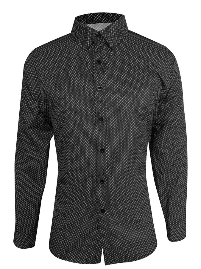 Men's Geometric Design Business Casual Shirt
