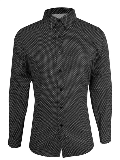 Men's Geometric Design Business Casual Shirt
