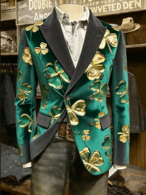 Men's Vintage Shamrock St Patrick's Day Casual Jacket