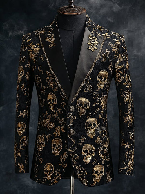 Men's Luxury Casual Business Skull Blazer
