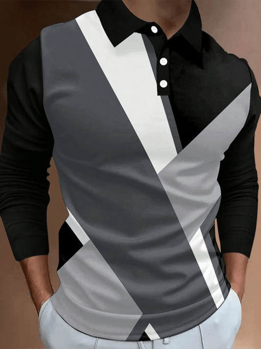 Men's Business Casual Striped Zip-Up Shirt
