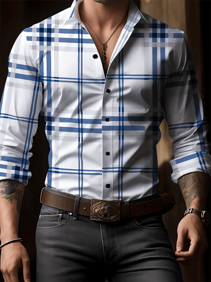 Men's Plaid Business Casual Shirt
