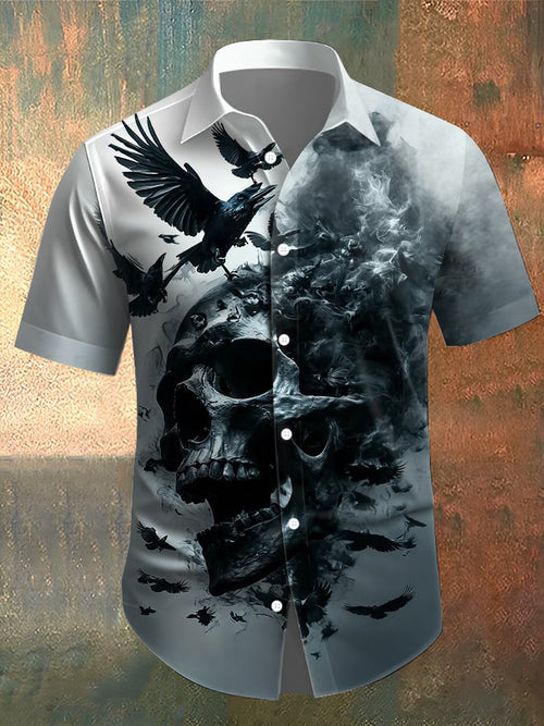 Men's Skull Print Casual Shirt