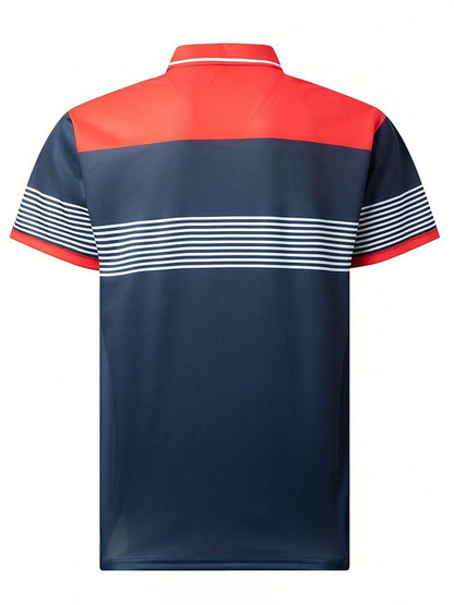 Men's Fashionable Striped Short Sleeved Polo Shirt