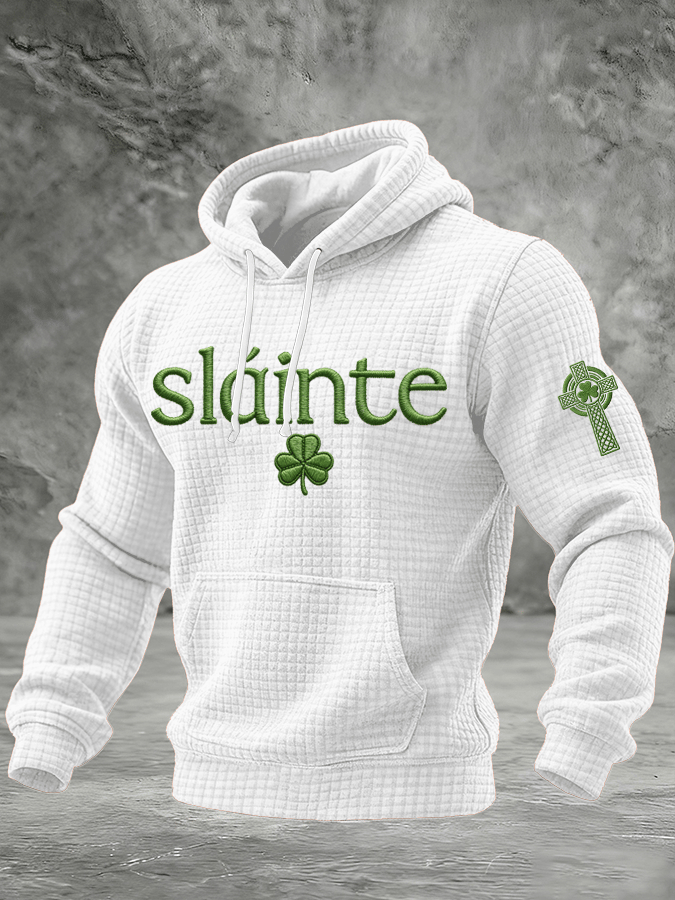 Men's St. Patrick's Day Print Checkered Hoodie