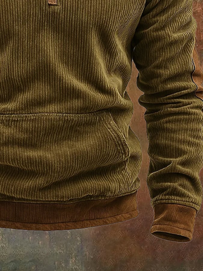Men's Retro Comfort Zipper Plush Collar Sweatshirt