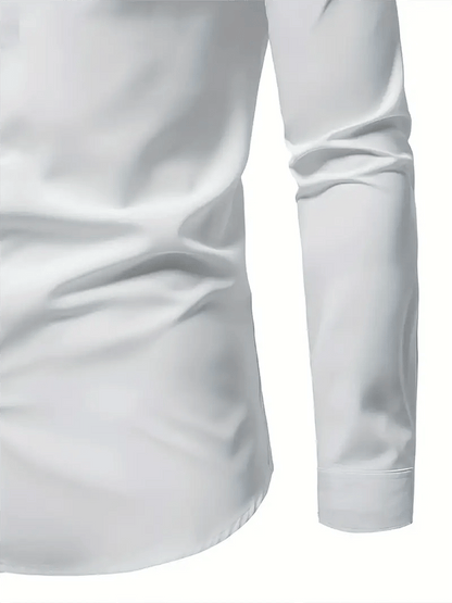 Men's Solid Color Design Business Casual Shirt