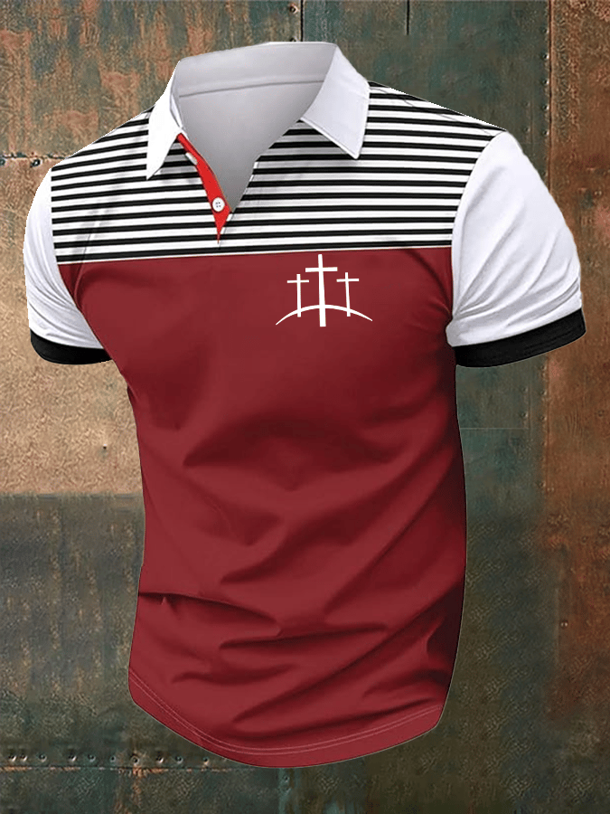 Men's Faith Printed Casual Polo Shirt