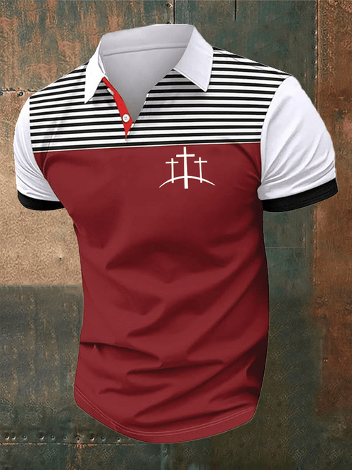 Men's Faith Printed Casual Polo Shirt