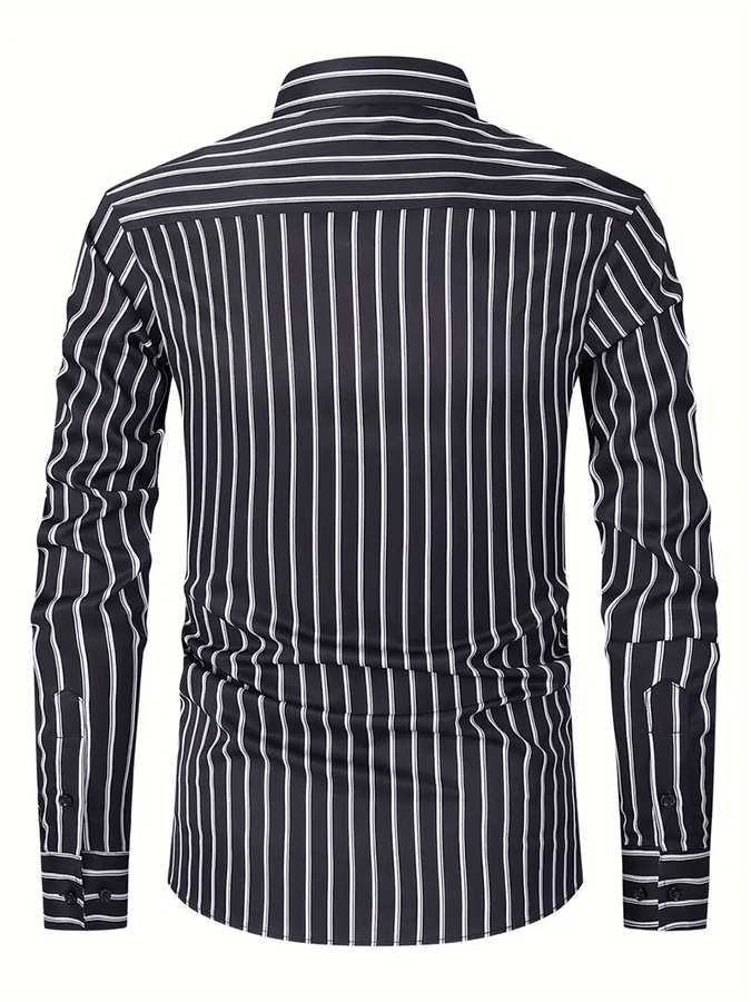 Men's Striped Business Casual Shirt