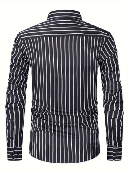 Men's Striped Business Casual Shirt